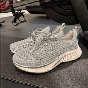 APL Women's Metallic Techloom Zipline Silver Athletic Sneakers